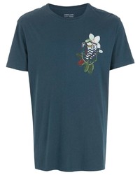 T-shirt à col rond imprimé bleu canard OSKLEN