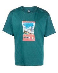 T-shirt à col rond imprimé bleu canard PACCBET