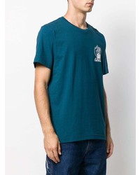 T-shirt à col rond imprimé bleu canard A.P.C.