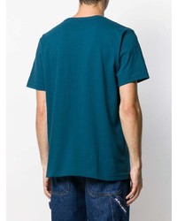 T-shirt à col rond imprimé bleu canard A.P.C.