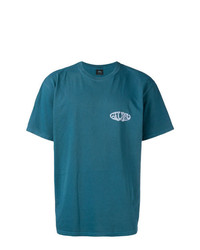 T-shirt à col rond imprimé bleu canard Stussy
