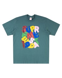 T-shirt à col rond imprimé bleu canard Supreme