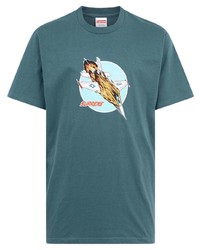 T-shirt à col rond imprimé bleu canard Supreme