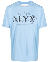 T-shirt à col rond imprimé bleu clair 1017 Alyx 9Sm
