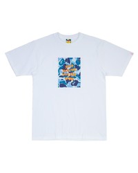 T-shirt à col rond imprimé bleu clair A Bathing Ape