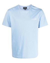 T-shirt à col rond imprimé bleu clair A.P.C.