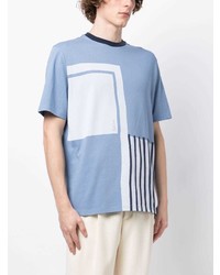 T-shirt à col rond imprimé bleu clair Paul Smith