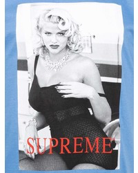 T-shirt à col rond imprimé bleu clair Supreme