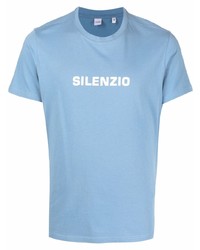 T-shirt à col rond imprimé bleu clair Aspesi