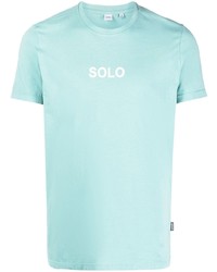 T-shirt à col rond imprimé bleu clair Aspesi