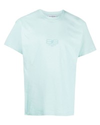 T-shirt à col rond imprimé bleu clair Balenciaga