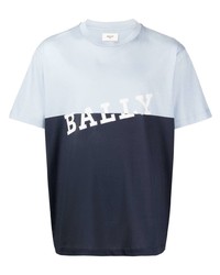 T-shirt à col rond imprimé bleu clair Bally