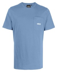 T-shirt à col rond imprimé bleu clair Barbour