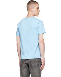 T-shirt à col rond imprimé bleu clair Comme Des Garcons Play