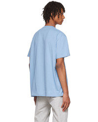 T-shirt à col rond imprimé bleu clair Alexander McQueen