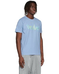 T-shirt à col rond imprimé bleu clair RK