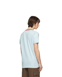 T-shirt à col rond imprimé bleu clair Lanvin