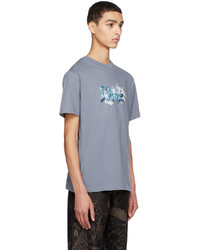 T-shirt à col rond imprimé bleu clair Dime