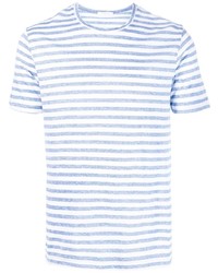 T-shirt à col rond imprimé bleu clair Boglioli