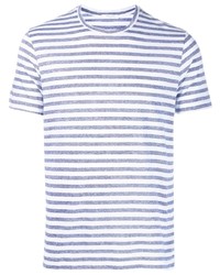 T-shirt à col rond imprimé bleu clair Boglioli