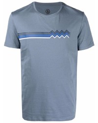 T-shirt à col rond imprimé bleu clair Bogner