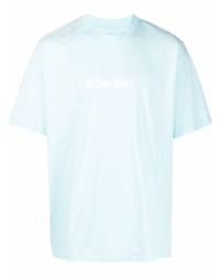 T-shirt à col rond imprimé bleu clair Bonsai