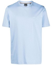 T-shirt à col rond imprimé bleu clair BOSS