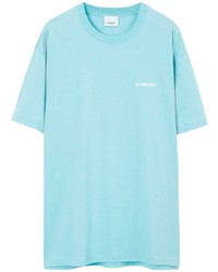 T-shirt à col rond imprimé bleu clair Burberry