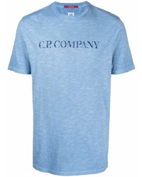 T-shirt à col rond imprimé bleu clair C.P. Company