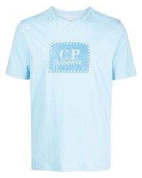 T-shirt à col rond imprimé bleu clair C.P. Company