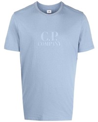 T-shirt à col rond imprimé bleu clair C.P. Company