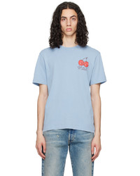 T-shirt à col rond imprimé bleu clair Carne Bollente