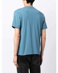 T-shirt à col rond imprimé bleu clair Undercover