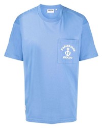 T-shirt à col rond imprimé bleu clair Chocoolate