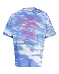 T-shirt à col rond imprimé bleu clair Christopher Kane