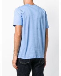 T-shirt à col rond imprimé bleu clair CK Calvin Klein