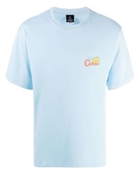 T-shirt à col rond imprimé bleu clair CLOTTEE