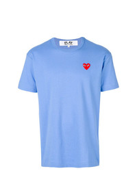 T-shirt à col rond imprimé bleu clair Comme Des Garcons Play