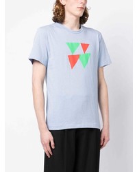 T-shirt à col rond imprimé bleu clair Comme Des Garcons Homme Plus