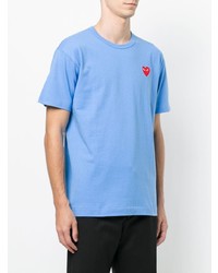 T-shirt à col rond imprimé bleu clair Comme Des Garcons Play