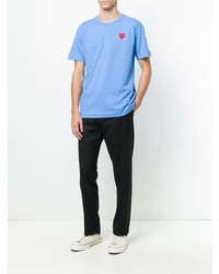 T-shirt à col rond imprimé bleu clair Comme Des Garcons Play