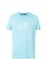 T-shirt à col rond imprimé bleu clair CP Company