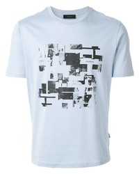 T-shirt à col rond imprimé bleu clair D'urban
