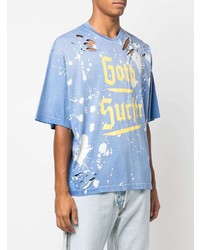 T-shirt à col rond imprimé bleu clair DSQUARED2
