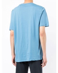 T-shirt à col rond imprimé bleu clair Hugo
