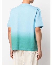 T-shirt à col rond imprimé bleu clair Lanvin