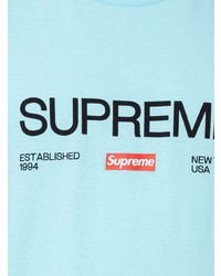 T-shirt à col rond imprimé bleu clair Supreme