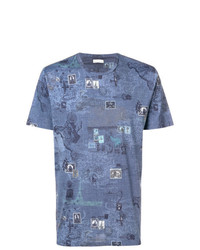 T-shirt à col rond imprimé bleu clair Etro