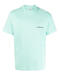 T-shirt à col rond imprimé bleu clair Flaneur Homme