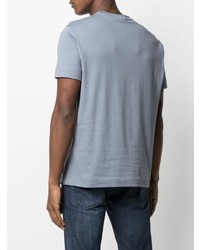 T-shirt à col rond imprimé bleu clair Emporio Armani